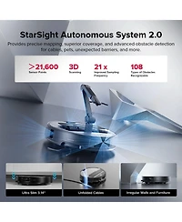 Roborock - Saros Z70 Robot Vacuum & Mop, OmniGrip Arm, 22,000Pa Suction, 3.14" Ultra Slim, Obstacle Avoidance, AdaptiLift Chassis