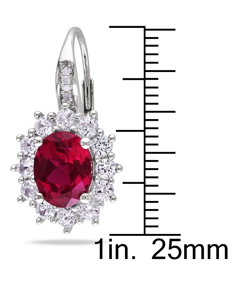 Lab-Created Gemstone & Diamond Accent Drop Earrings Sterling Silver