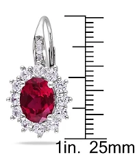 Lab-Created Gemstone & Diamond Accent Drop Earrings Sterling Silver