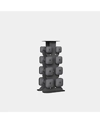 WeGym SafeGrip Dumbbells Medium Set with Dark Rack - 5, 8, 10, 12 lbs