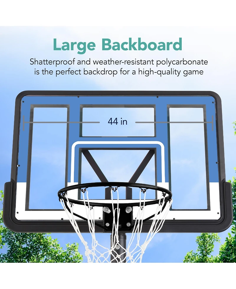 Best Choice Products Adjustable Regulation-Size Basketball Hoop, Portable Sport System w/ Fillable Base, Wheels