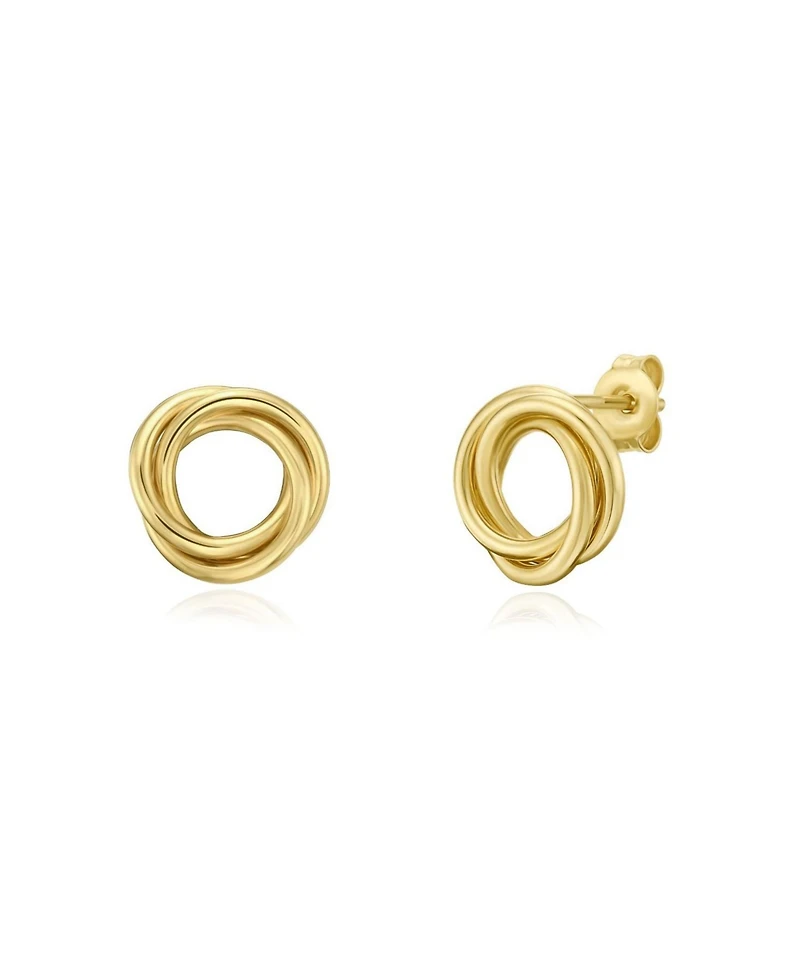 The Lovery Flat Gold Circle Stud Earrings 14K Gold