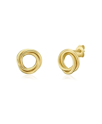 The Lovery Flat Gold Circle Stud Earrings 14K Gold
