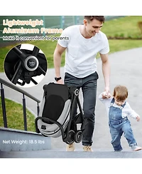 Costway Baby Stroller Foldable Infant Pram Stroller with Reclining Backrest Handle