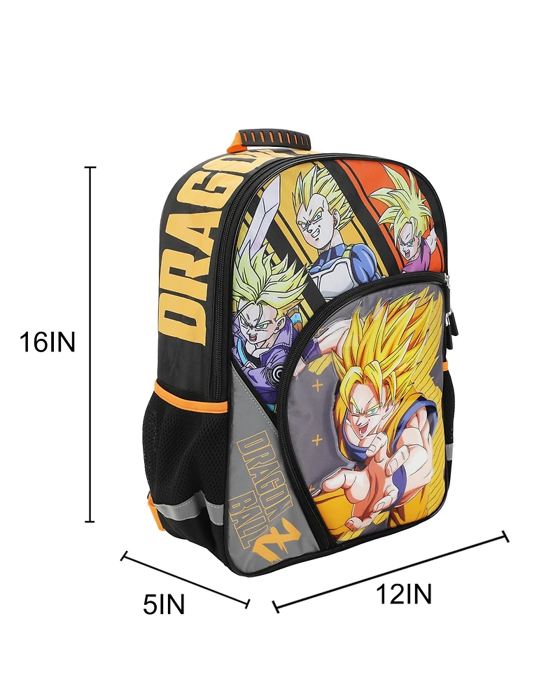 Dragon Ball Z Super Saiyan Character Panels 16" kids boys Backpack