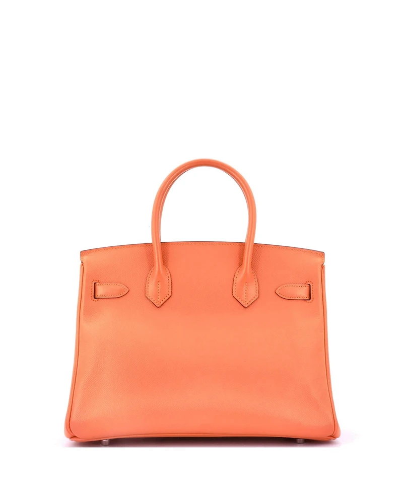 Pre-Owned Hermes Birkin 30 Handbag Orange Epsom with Palladium Hardware