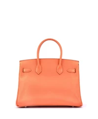 Pre-Owned Hermes Birkin 30 Handbag Orange Epsom with Palladium Hardware