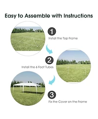 Outdoor Gazebo, Canopy with Sturdy Steel Frame, Easy Assembly Large Shelter for Sunshading, Lightweight and Easy Carriage Rain Shelter, Ideal for Pati
