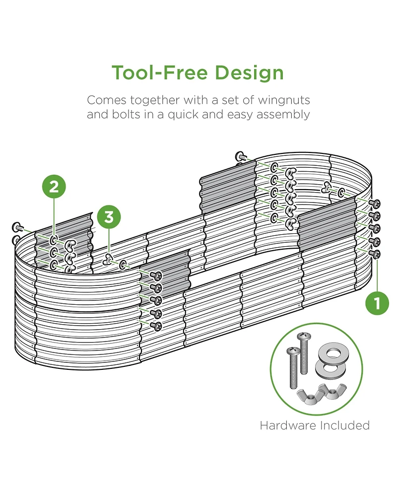 Best Choice Products 4x2x2ft Outdoor Raised Metal Oval Garden Bed, Planter Box for Vegetables, Flowers