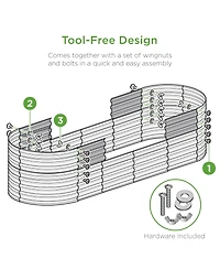 Best Choice Products 4x2x2ft Outdoor Raised Metal Oval Garden Bed, Planter Box for Vegetables, Flowers