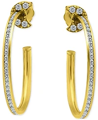 Giani Bernini Cubic Zirconia Crescent Moon Small Hoop Earrings, 1", Exclusively at Macy's