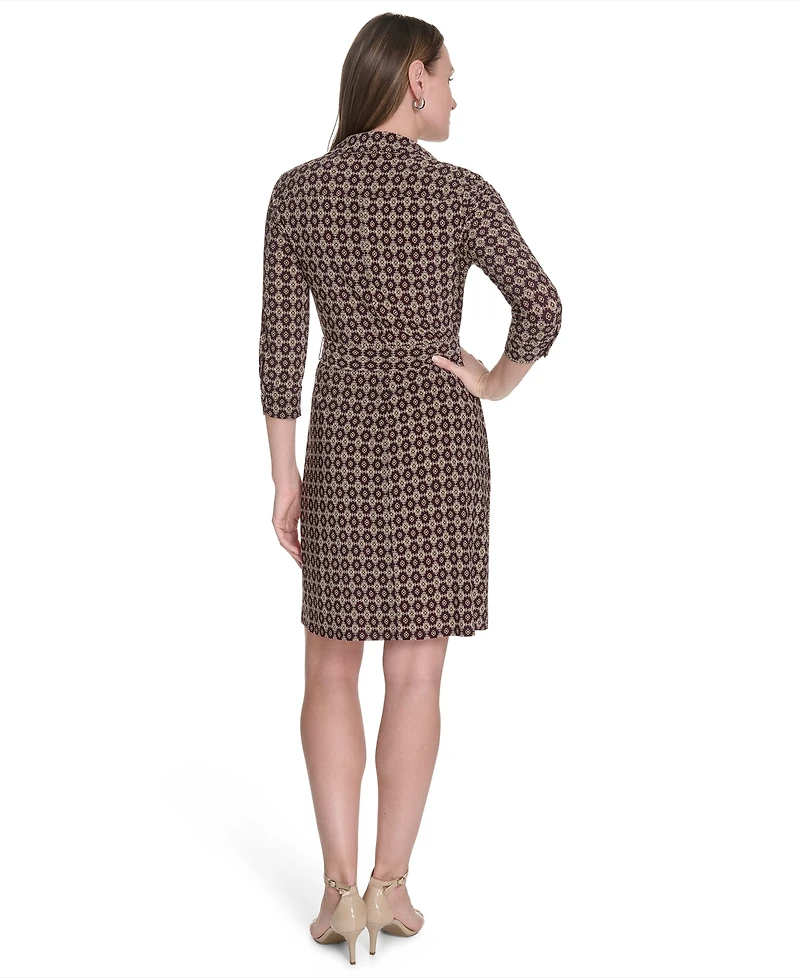 Tommy Hilfiger Women's Belted Jersey Fit & Flare Dress