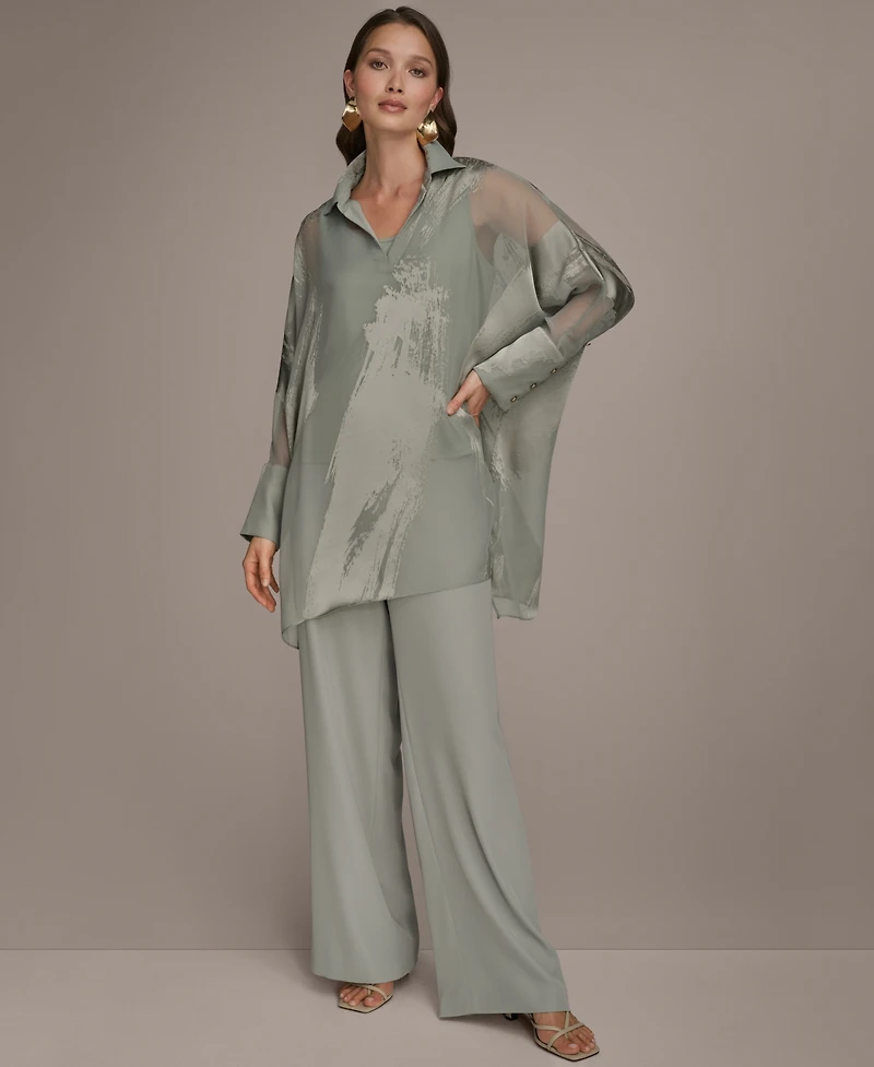 Donna Karan New York Women's Long-Sleeve Burnout Tunic