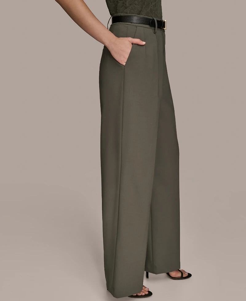 Donna Karan New York Women's City Bi-Stretch Pleated Wide-Leg Pants