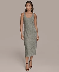 Donna Karan New York Women's Sleeveless Beaded Velvet Dress