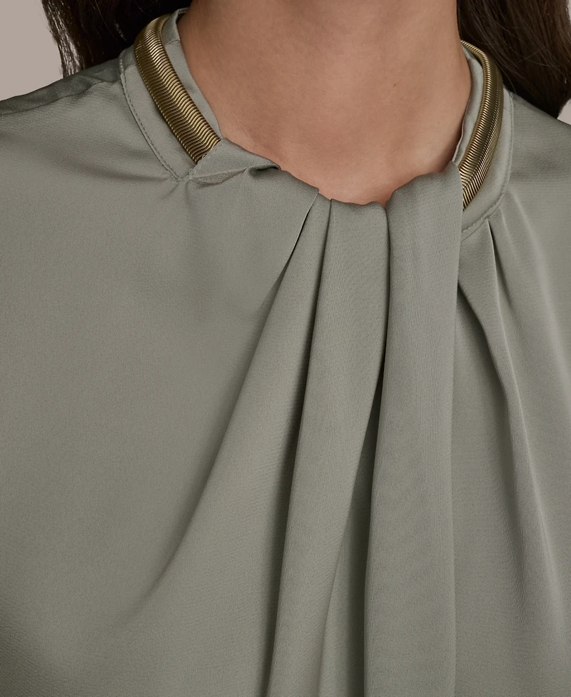 Donna Karan New York Women's Cap-Sleeve Twist-Neck Top