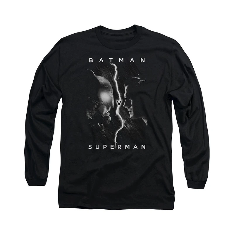 Batman V Superman Men's Face To Long Sleeve Adult Tee / T-Shirt