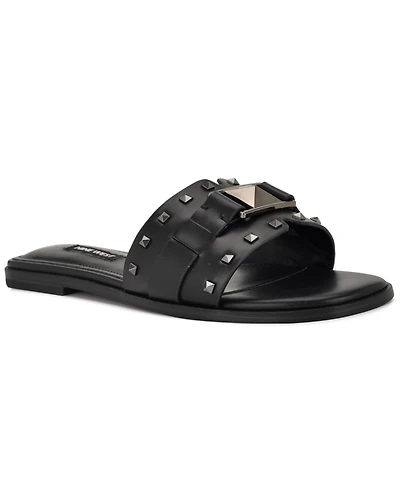 Nine West Women's Griyen Studded Flat Slide Sandals