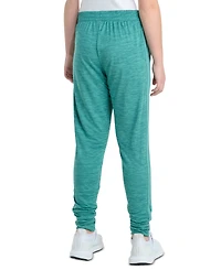 adidas Big Girls Elastic-Waistband 3-Stripe Melange Jogger Pants