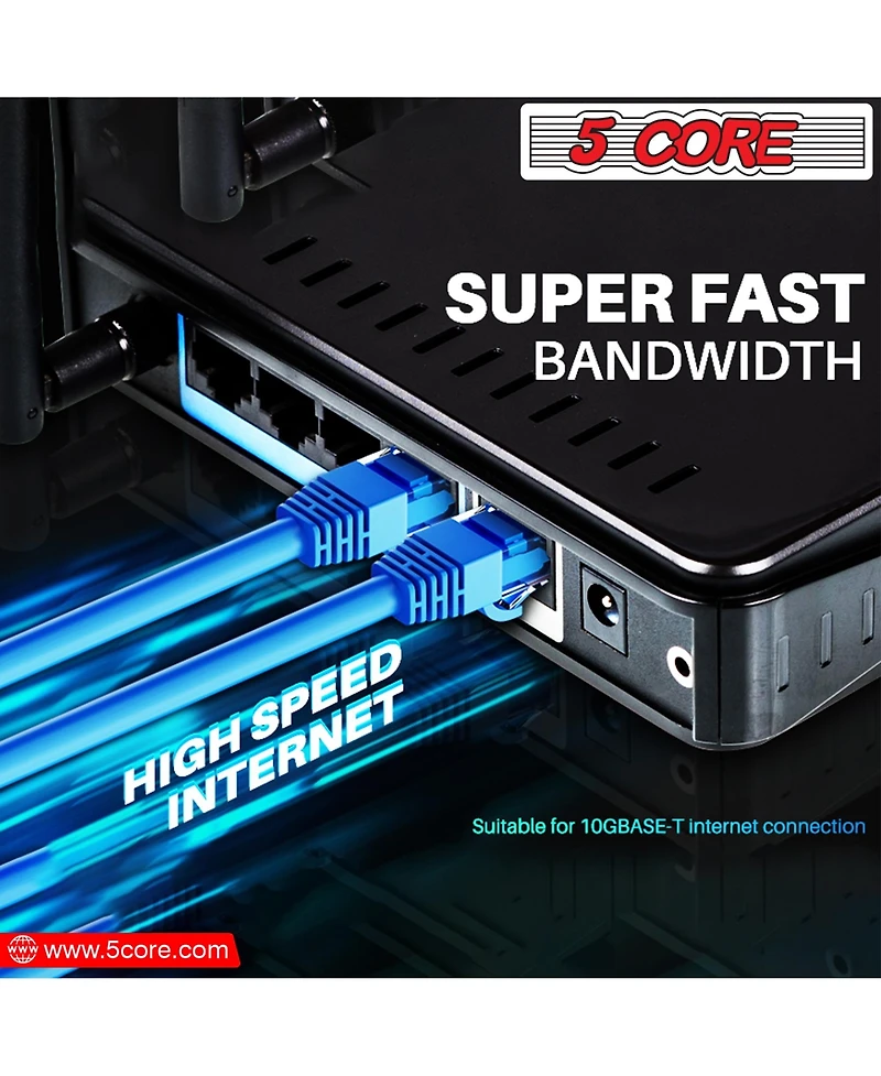 5 Core Cat 6 Ethernet Cable Long Computer Internet Cables WiFi RJ45 Cord for Gaming