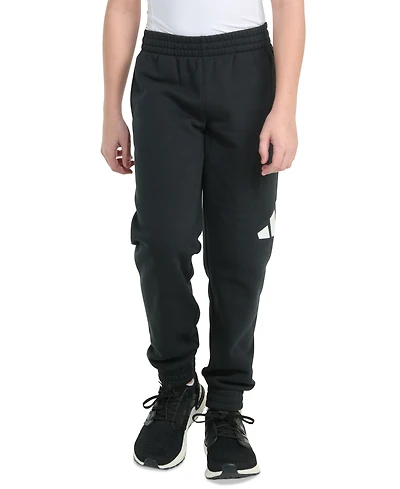 adidas Big Boys Elastic-Waistband Essential Logo Fleece Jogger Pants