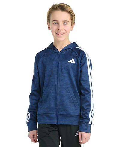 adidas Big Boys Long-Sleeve Full-Zip Training Essential 3-Stripe Jacket
