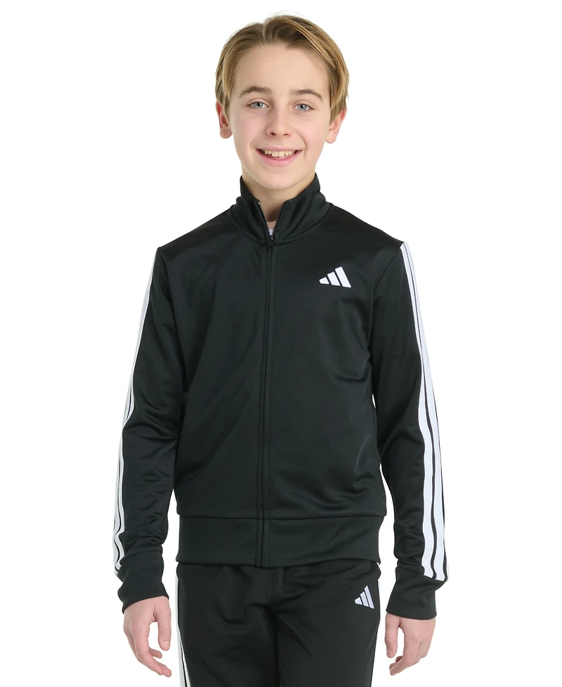 adidas Big Boys Long-Sleeve Full-Zip Essential Tricot Jacket