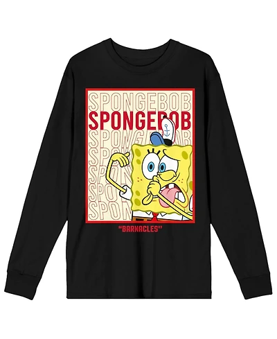 SpongeBob SquarePants Men's The Barnacles Black Long Sleeve Tee- L