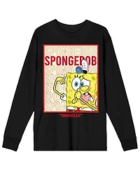 SpongeBob SquarePants Men's The Barnacles Black Long Sleeve Tee- L