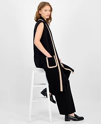 T Tahari Women's Sleeveless Open-Front Cardigan