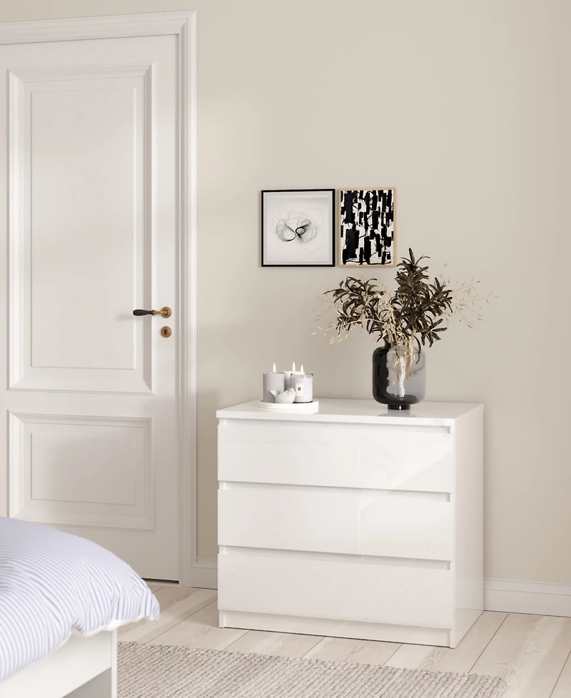 Tvilum 26.77" Wood 3 Drawer Chest