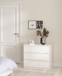 Tvilum 26.77" Wood 3 Drawer Chest