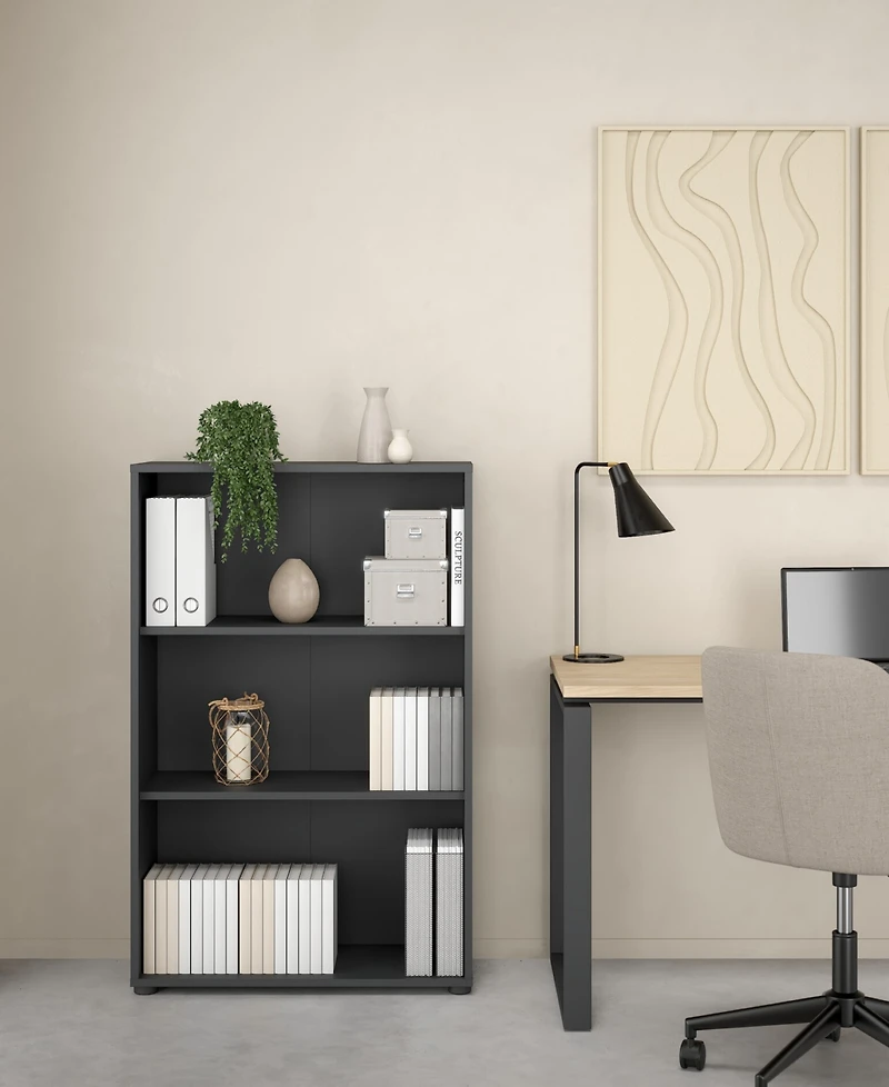 Tvilum 48.66" Wood 3 Shelf Adjustable Bookcase