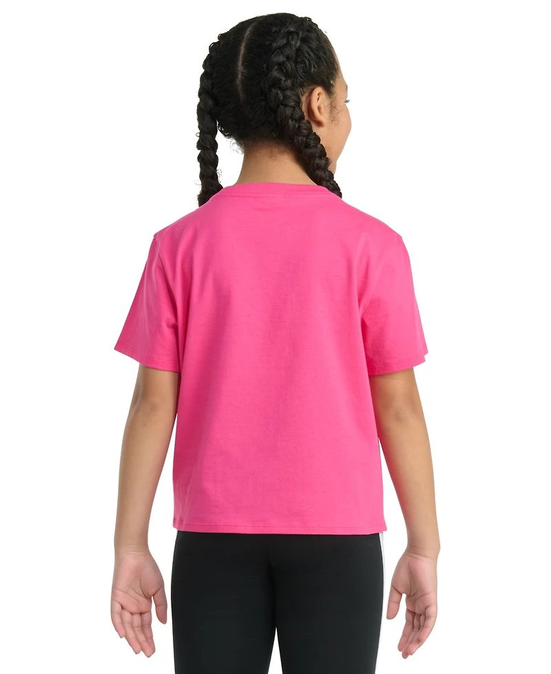 adidas Big Girls Short-Sleeve Embroidered Linear Logo Cotton T-Shirt
