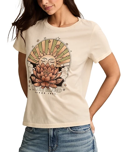 Lucky Brand Women's Lotus Sun Classic T-Shirt