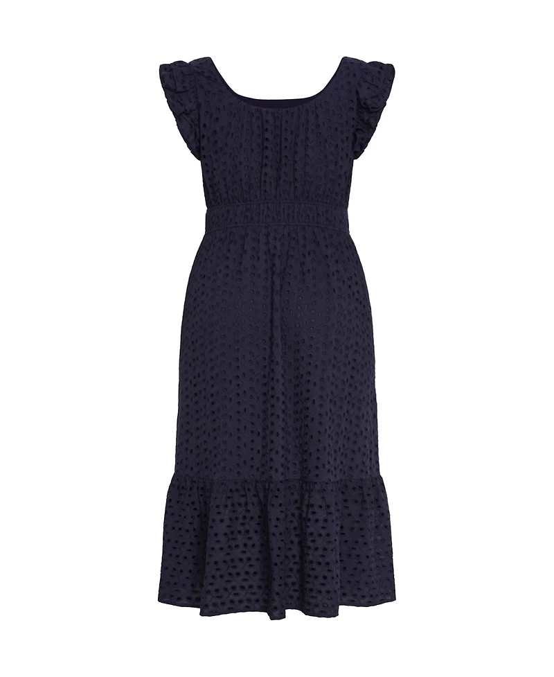 City Chic Plus Sweet Broderie Midi Dress