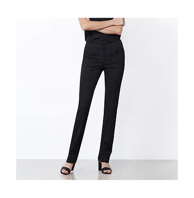 Etcetera Women's Colorful Black with Pinstripes Pants Conversation