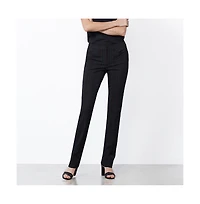 Etcetera Women's Colorful Black with Pinstripes Pants Conversation