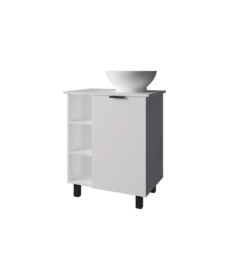 Fm Furniture Pinal Bathroom Vanity, Single Door, 8 Storage Shelves (6 Open and 2 Closed)