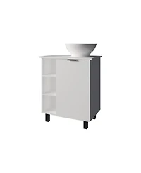 Fm Furniture Pinal Bathroom Vanity, Single Door, 8 Storage Shelves (6 Open and 2 Closed)