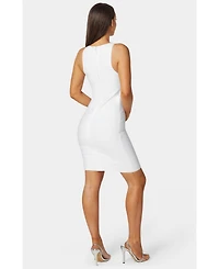Bebe Women's Racer Neck Bandage Short Dress