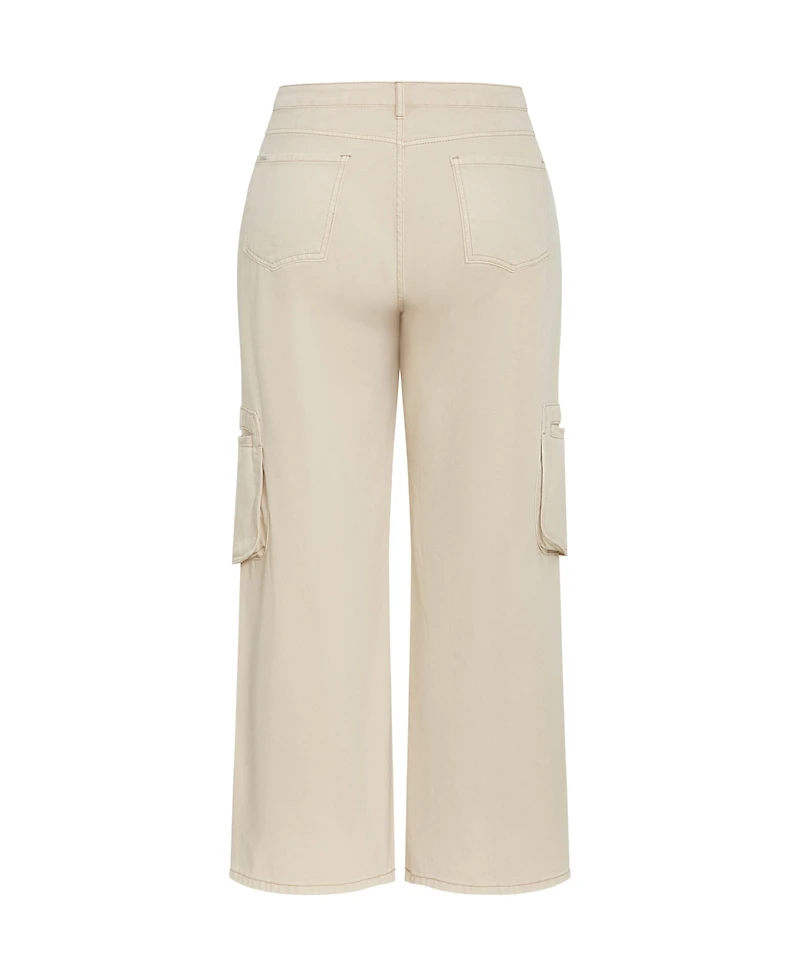 City Chic Plus Clarence Cargo Denim Pant