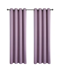 Kate Aurora 100% Hotel Thermal Blackout Lavender Grommet Top Curtain Panels - 50 in. W x in. L