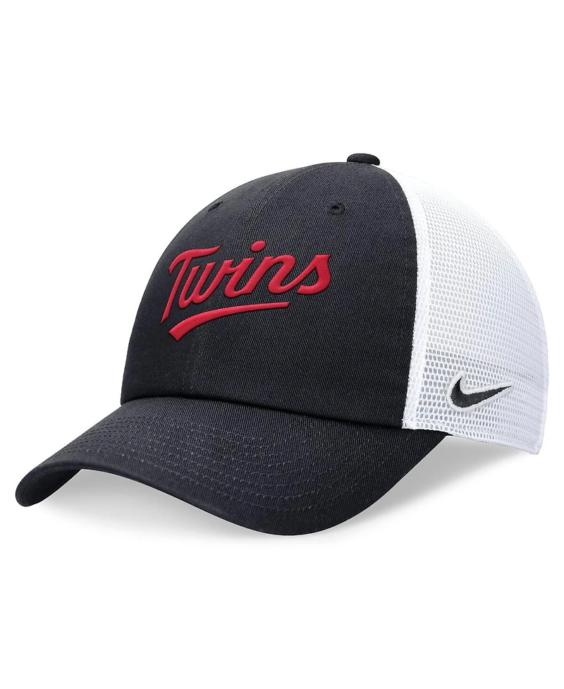Nike Men's Navy Minnesota Twins Wordmark Adjustable Trucker Hat