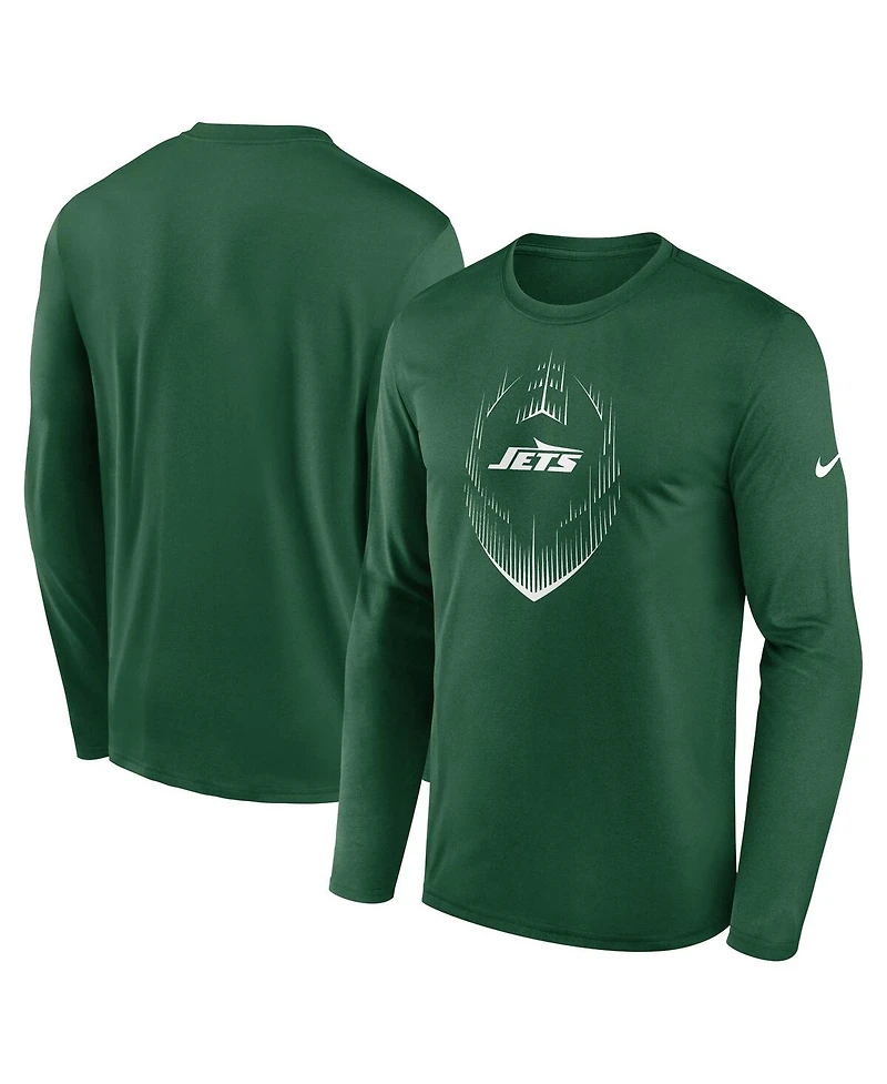 Nike Men's Green New York Jets Icon Legend Performance Long Sleeve T-Shirt