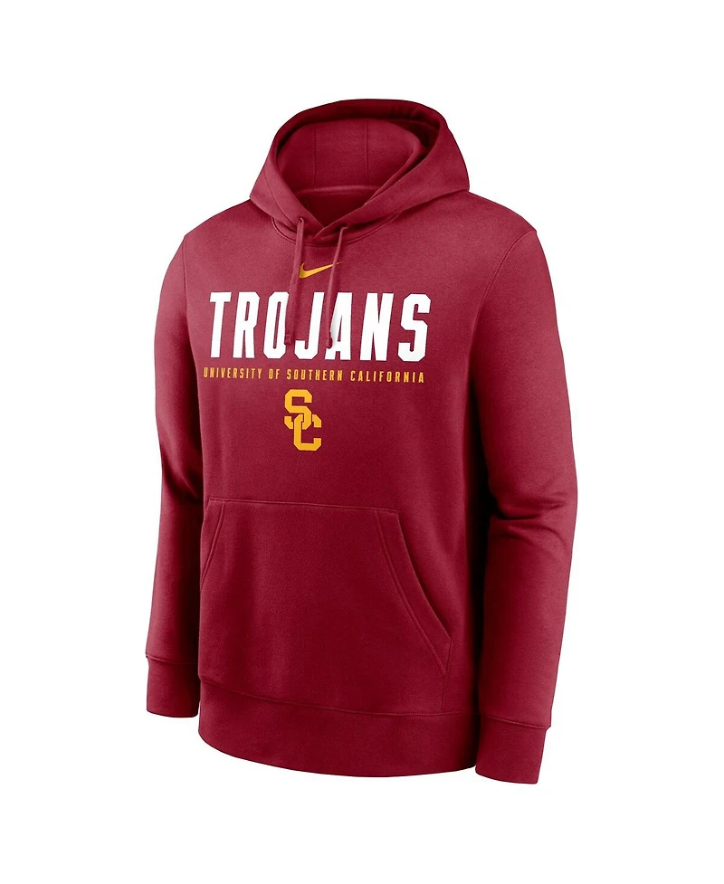 Nike Men's Cardinal Usc Trojans Primetime Dynamic Mascot Club Fleece Pullover Hoodie