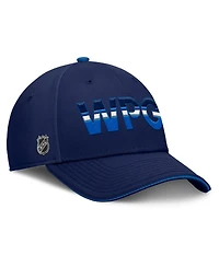 Fanatics Men's Navy/Blue Winnipeg Jets Authentic Pro Rink Team Code Flex Hat