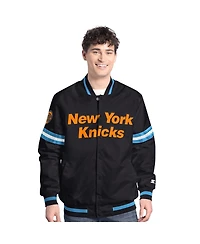 Starter Men's Black New York Knicks Scout Varsity Full-Snap Jacket