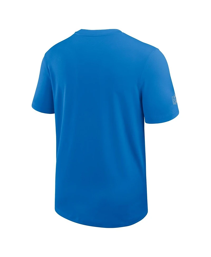 Nike Men's Blue Detroit Lions Sideline Uv Performance Coach T-Shirt