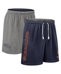 Nike Men's Navy Denver Broncos Sideline Reversible Performance Shorts